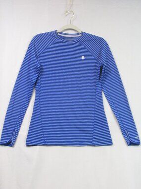 Coolibar Sun Protection UPF 50+ Striped Top Women's Recycled Blue White XS